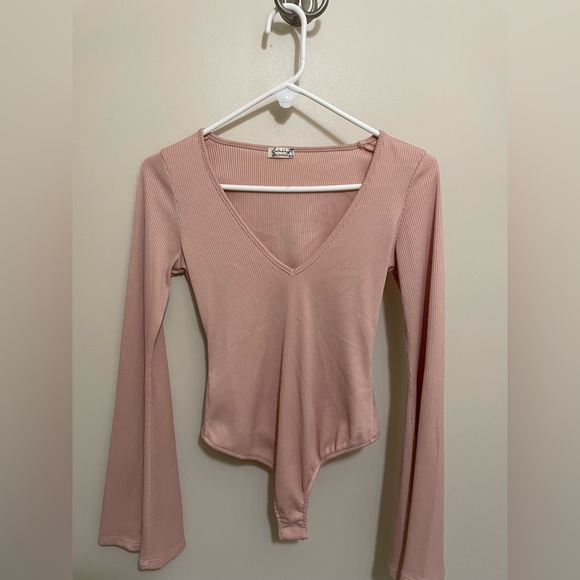 Free People Ribbed Bell Sleeve Bodysuit - Picture 1 of 6